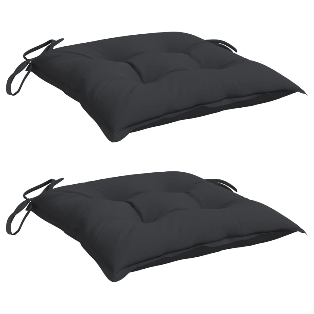 Cuscini per Sedia 2 pz Neri 40x40x7 cm in Tessuto Oxford | homemem39