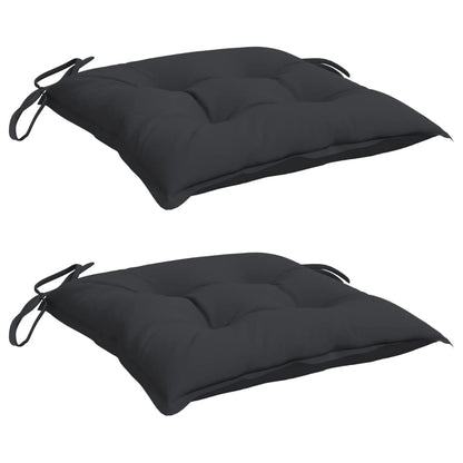 Cuscini per Sedia 2 pz Neri 40x40x7 cm in Tessuto Oxford | homemem39
