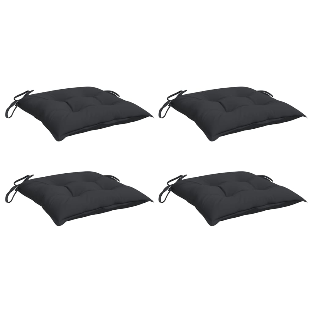 Cuscini per Sedia 4 pz Neri 40x40x7 cm in Tessuto Oxford | homemem39