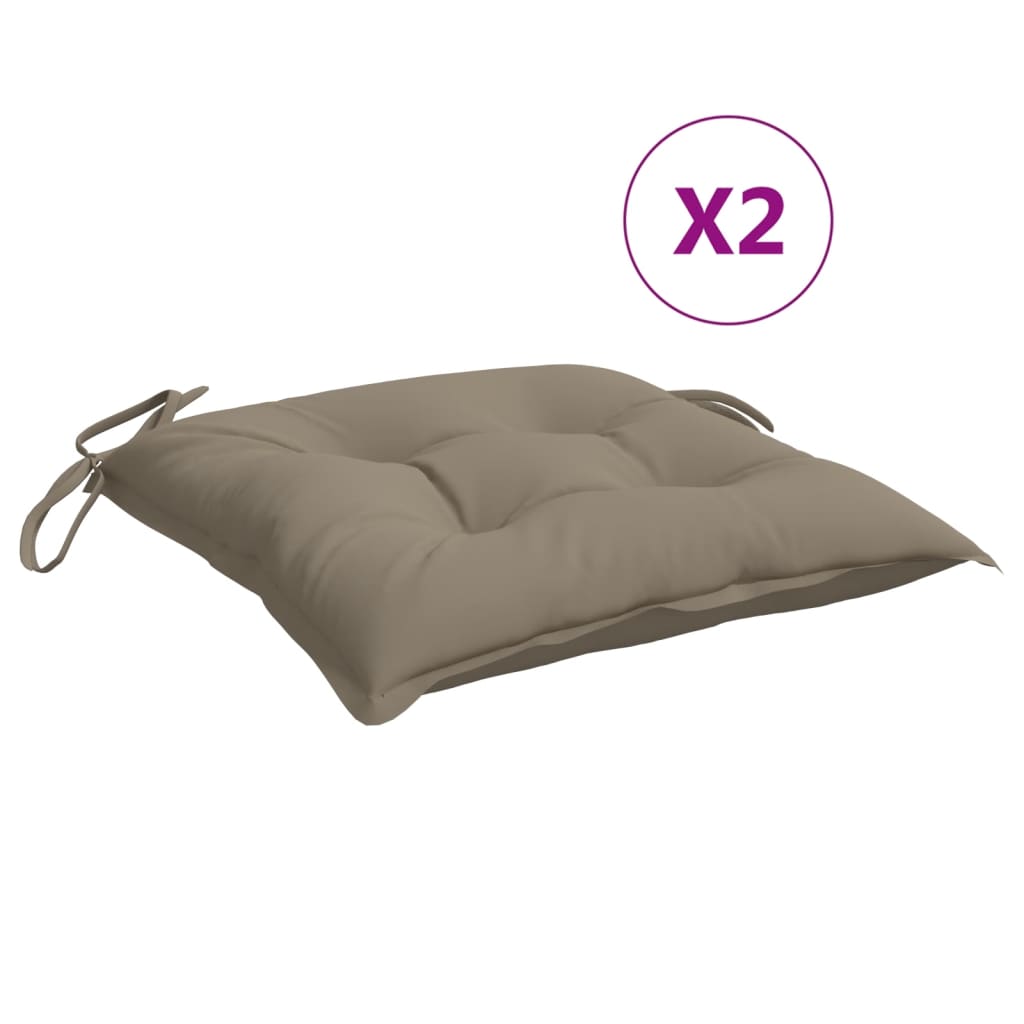 Cuscini per Sedia 2 pz Tortora 40x40x7 cm in Tessuto Oxford | homemem39