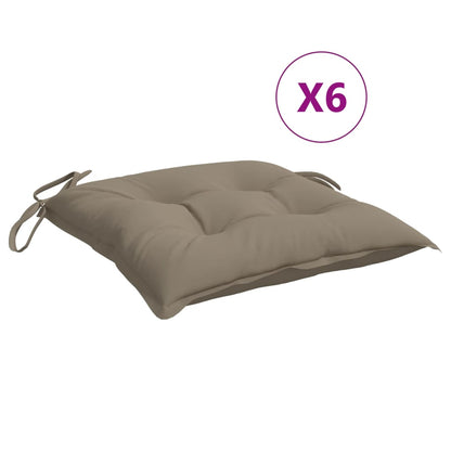 Cuscini per Sedia 6 pz Tortora 40x40x7 cm in Tessuto Oxford | homemem39