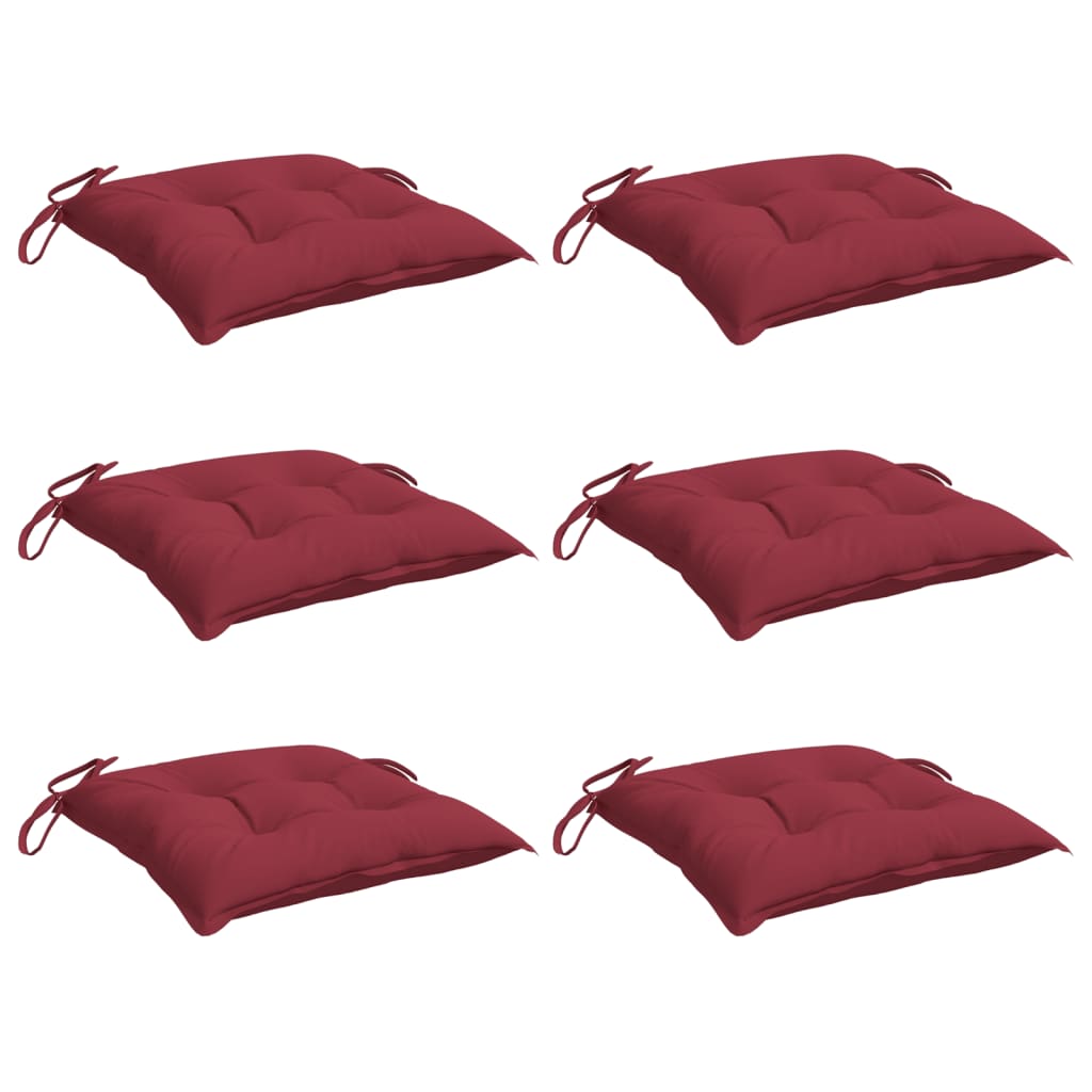 Cuscini per Sedia 6 pz Rosso Vino 40x40x7 cm in Tessuto Oxford | homemem39