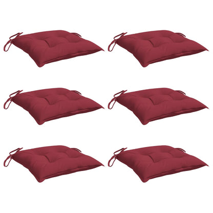 Cuscini per Sedia 6 pz Rosso Vino 40x40x7 cm in Tessuto Oxford | homemem39