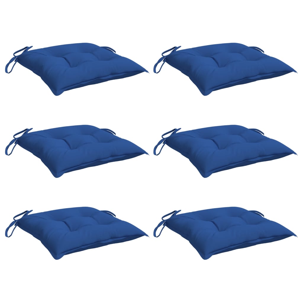 Cuscini per Sedia 6 pz Blu 40x40x7 cm in Tessuto Oxford | homemem39