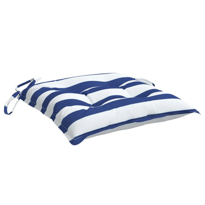 Cuscini per Sedia 4pz Strisce Bianche e Blu 40x40x7 cm Tessuto | homemem39