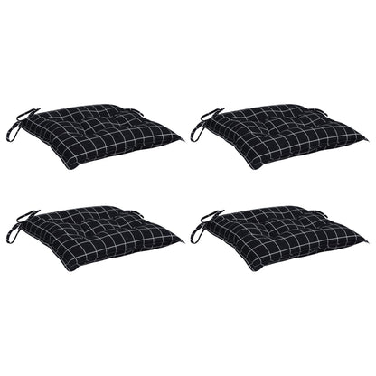 Cuscini per Sedia 4 pz Motivo a Quadri Nero 40x40x7 cm Tessuto - homemem39