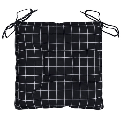 Cuscini per Sedia 6 pz Motivo a Quadri Nero 40x40x7 cm Tessuto - homemem39