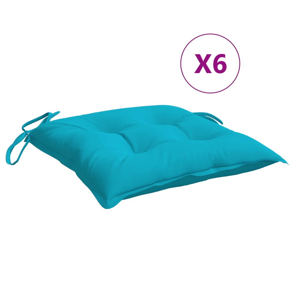 Cuscini per Sedia 6 pz Turchese 40x40x7 cm in Tessuto | homemem39