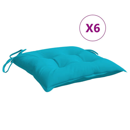 Cuscini per Sedia 6 pz Turchese 40x40x7 cm in Tessuto | homemem39