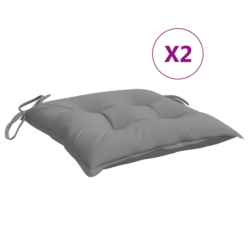 Cuscini per Sedia 2 pz Grigi 50x50x7 cm Tessuto Oxford | homemem39