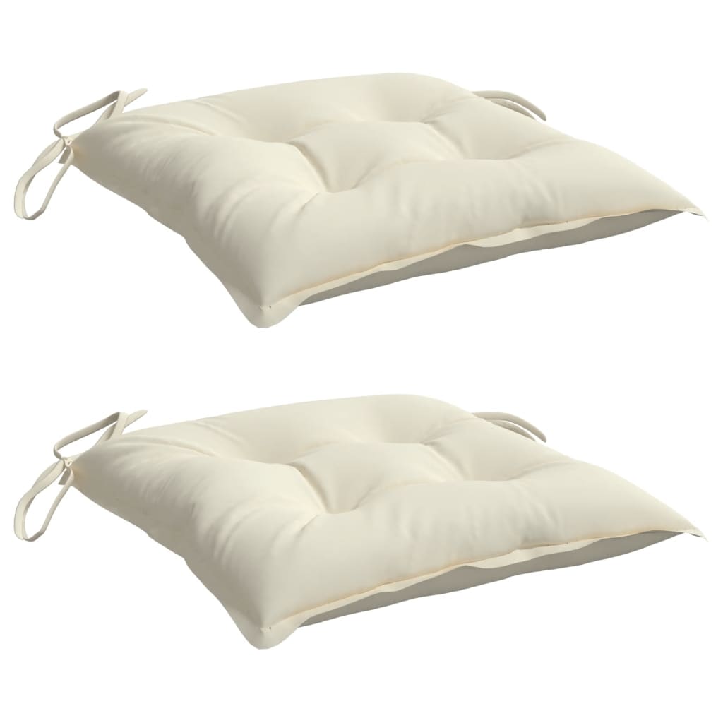 Cuscini per Sedia 2 pz Bianco Crema 50x50x7cm in Tessuto Oxford | homemem39