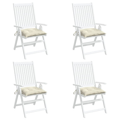 Cuscini per Sedia 4 pz Bianco Crema 50x50x7cm in Tessuto Oxford