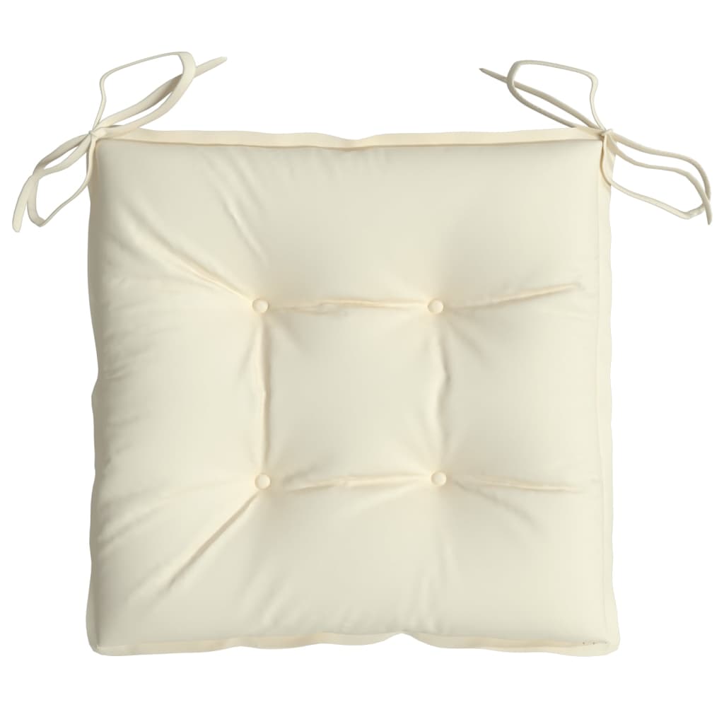 Cuscini per Sedia 6 pz Bianco Crema 50x50x7cm in Tessuto Oxford - homemem39