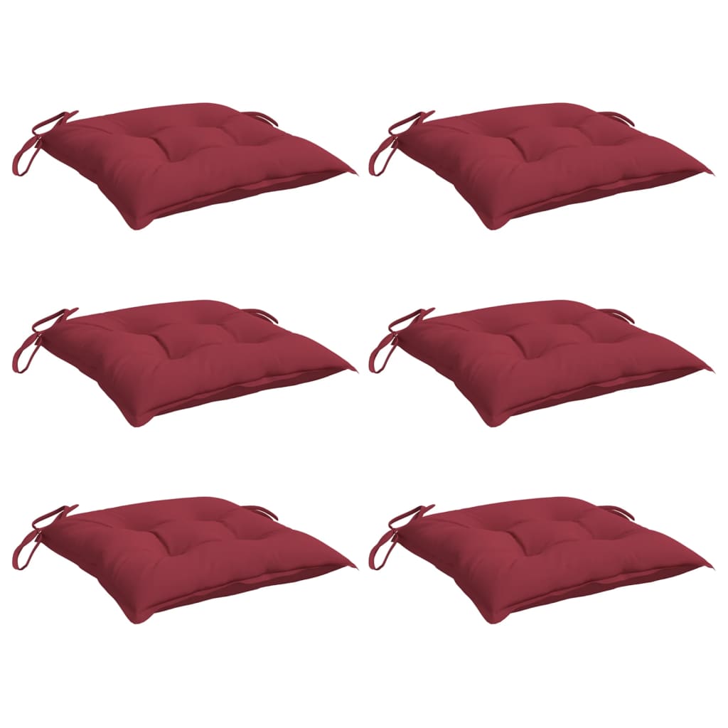 Cuscini per Pallet 6 pz Rosso Vino 50x50x7 cm Tessuto Oxford - homemem39