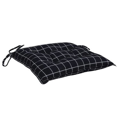 Cuscini per Sedia 2 pz a Quadri Neri 50x50x7 cm Tessuto Oxford