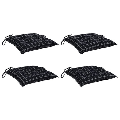 Cuscini per Sedia 4 pz a Quadri Neri 50x50x7 cm Tessuto Oxford | homemem39