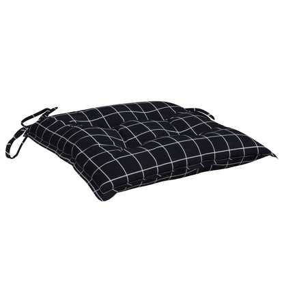 Cuscini per Sedia 4 pz a Quadri Neri 50x50x7 cm Tessuto Oxford | homemem39