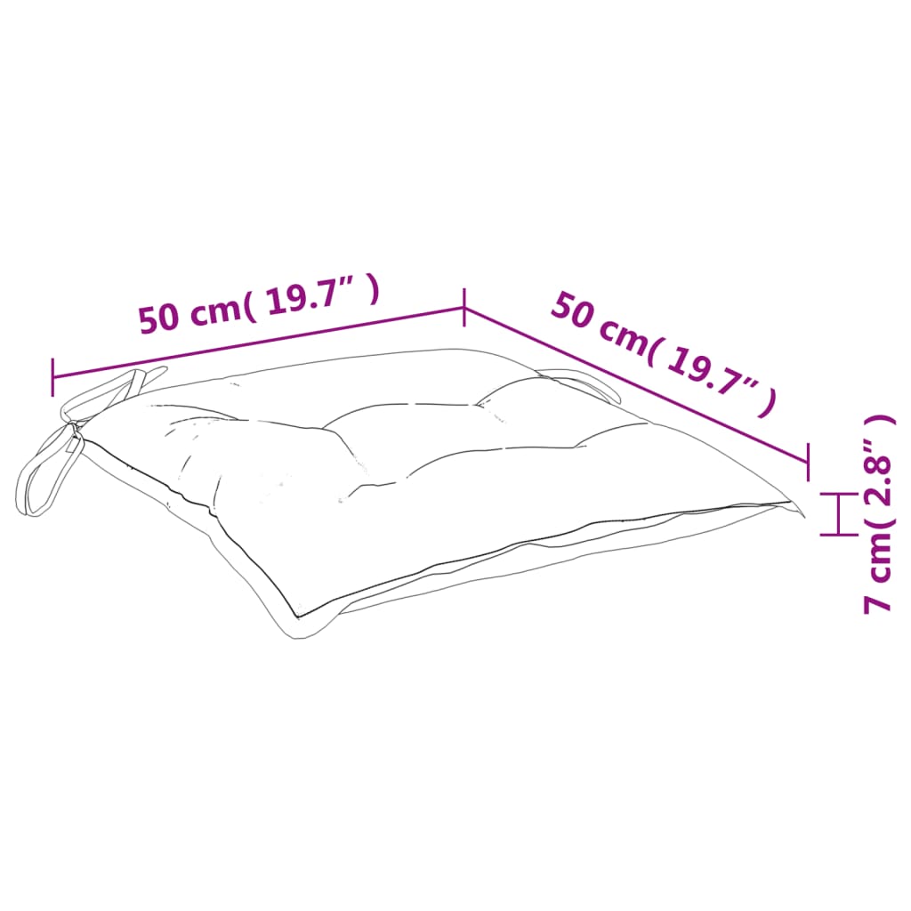 Cuscini per Sedia 2 pz Multicolore 50x50x7 cm in Tessuto Oxford | homemem39