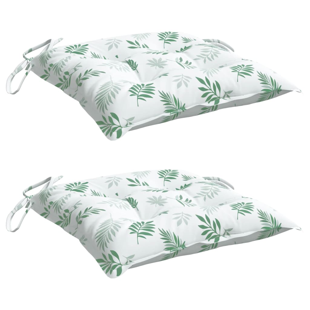 Cuscini per Sedia 2 pz a Foglie 50x50x7 cm Tessuto Oxford | homemem39