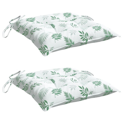Cuscini per Sedia 2 pz a Foglie 50x50x7 cm Tessuto Oxford | homemem39