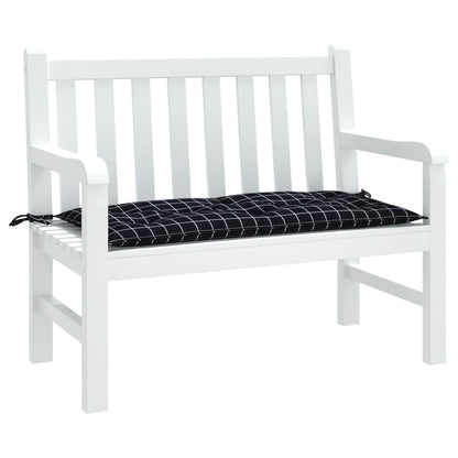 Cuscino per Panca a Quadri Neri 100x50x7 cm in Tessuto Oxford - homemem39