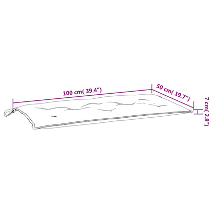 Cuscino per Panca a Quadri Neri 100x50x7 cm in Tessuto Oxford - homemem39