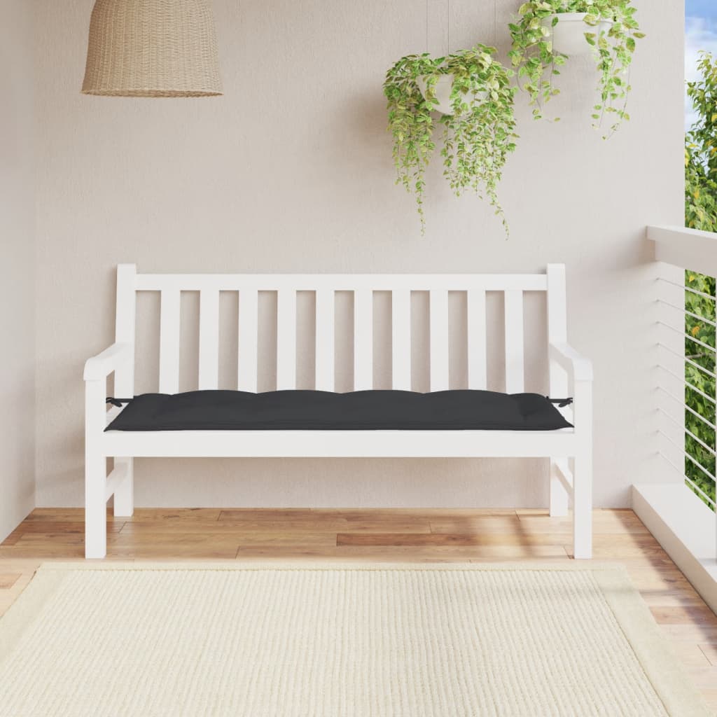 Cuscino per Panca Nero 150x50x7 cm in Tessuto Oxford | homemem39