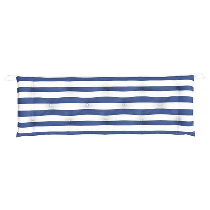 Cuscino per Panca Bianco e Blu 150x50x7 cm in Tessuto Oxford