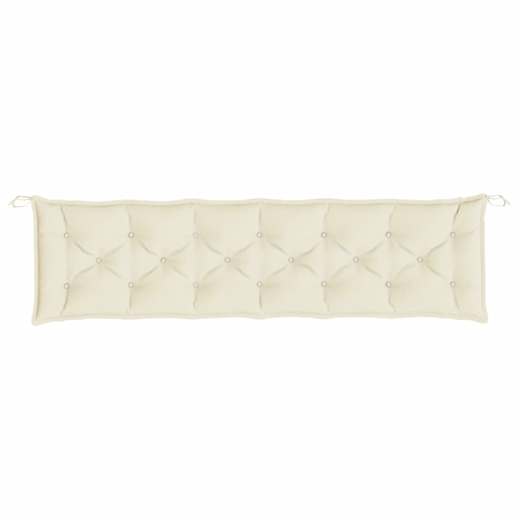 Cuscino per Panca Giardino Crema 200x50x7 cm in Tessuto Oxford