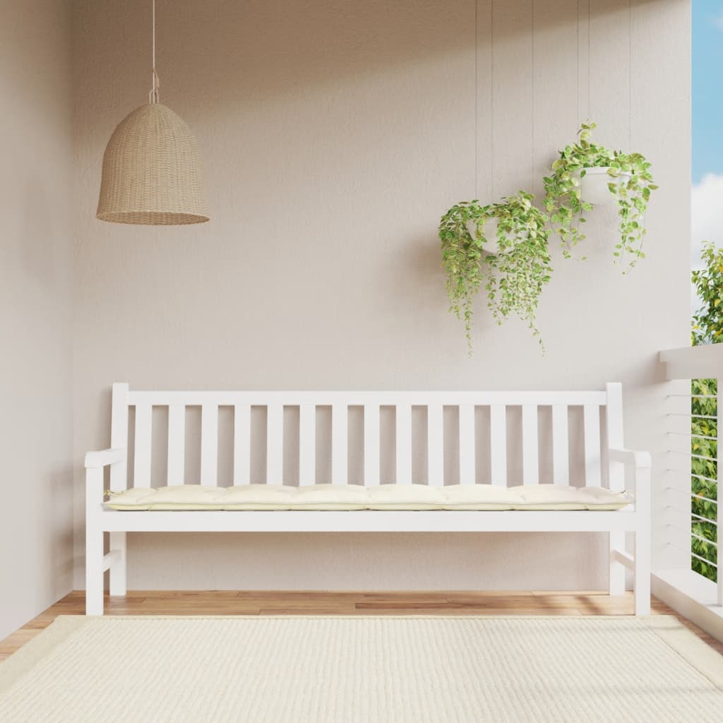 Cuscino per Panca Giardino Crema 200x50x7 cm in Tessuto Oxford - homemem39