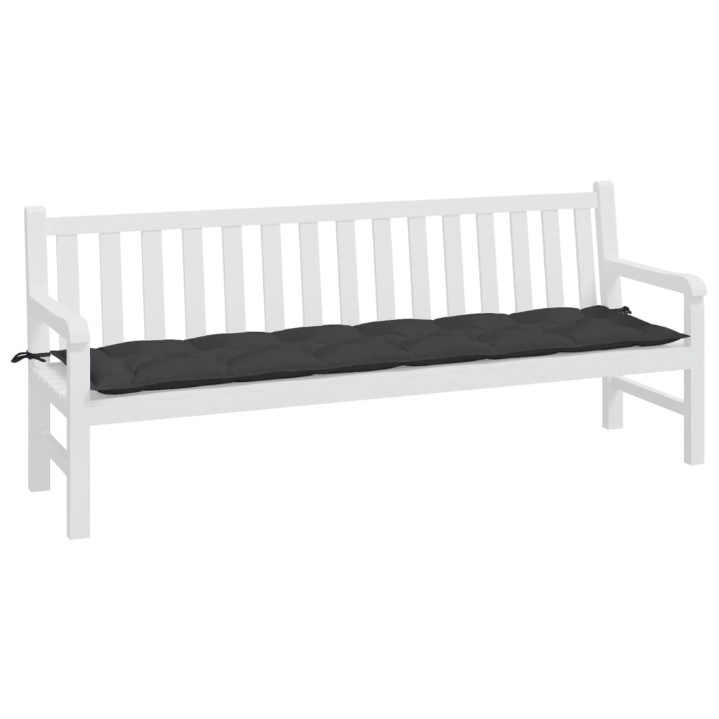 Cuscino per Panca Nero 200x50x7 cm in Tessuto Oxford | homemem39