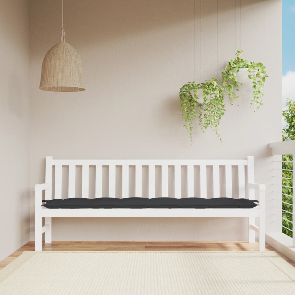 Cuscino per Panca Nero 200x50x7 cm in Tessuto Oxford | homemem39