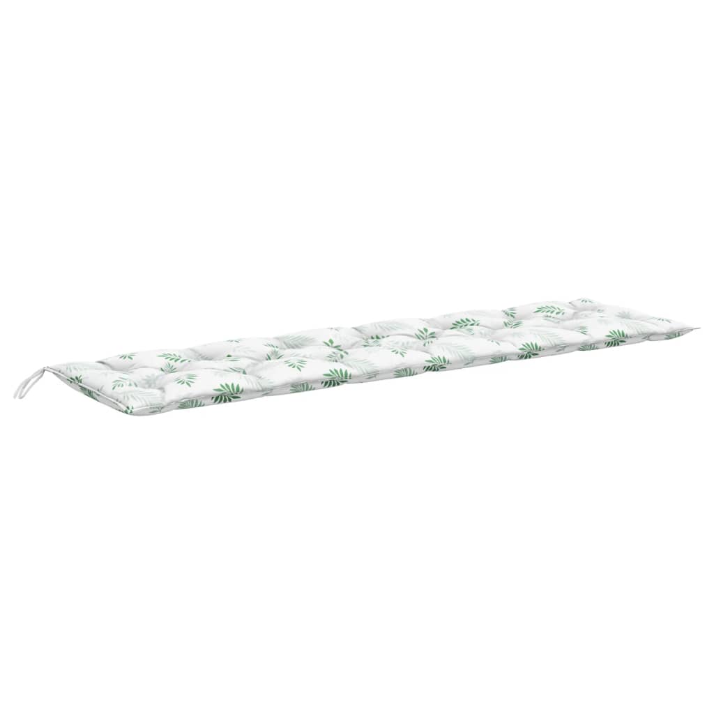 Cuscino Panca da Giardino Motivo a Foglie 200x50x7 cm Tessuto | homemem39