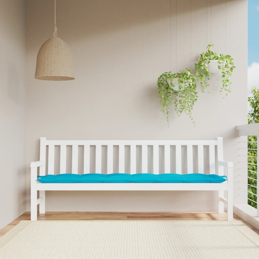 Cuscino per Panca da Giardino Turchese 200x50x7 cm in Tessuto - homemem39