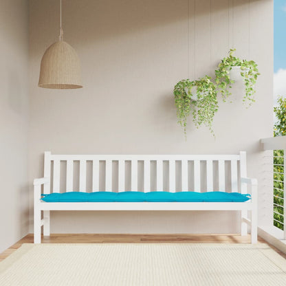 Cuscino per Panca da Giardino Turchese 200x50x7 cm in Tessuto - homemem39