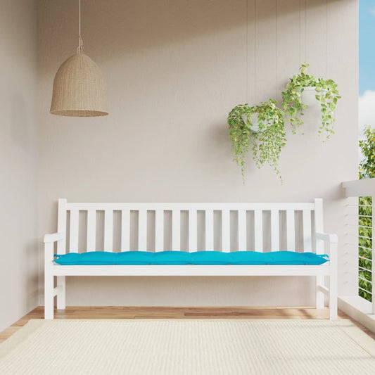 Cuscino per Panca da Giardino Turchese 200x50x7 cm in Tessuto - homemem39