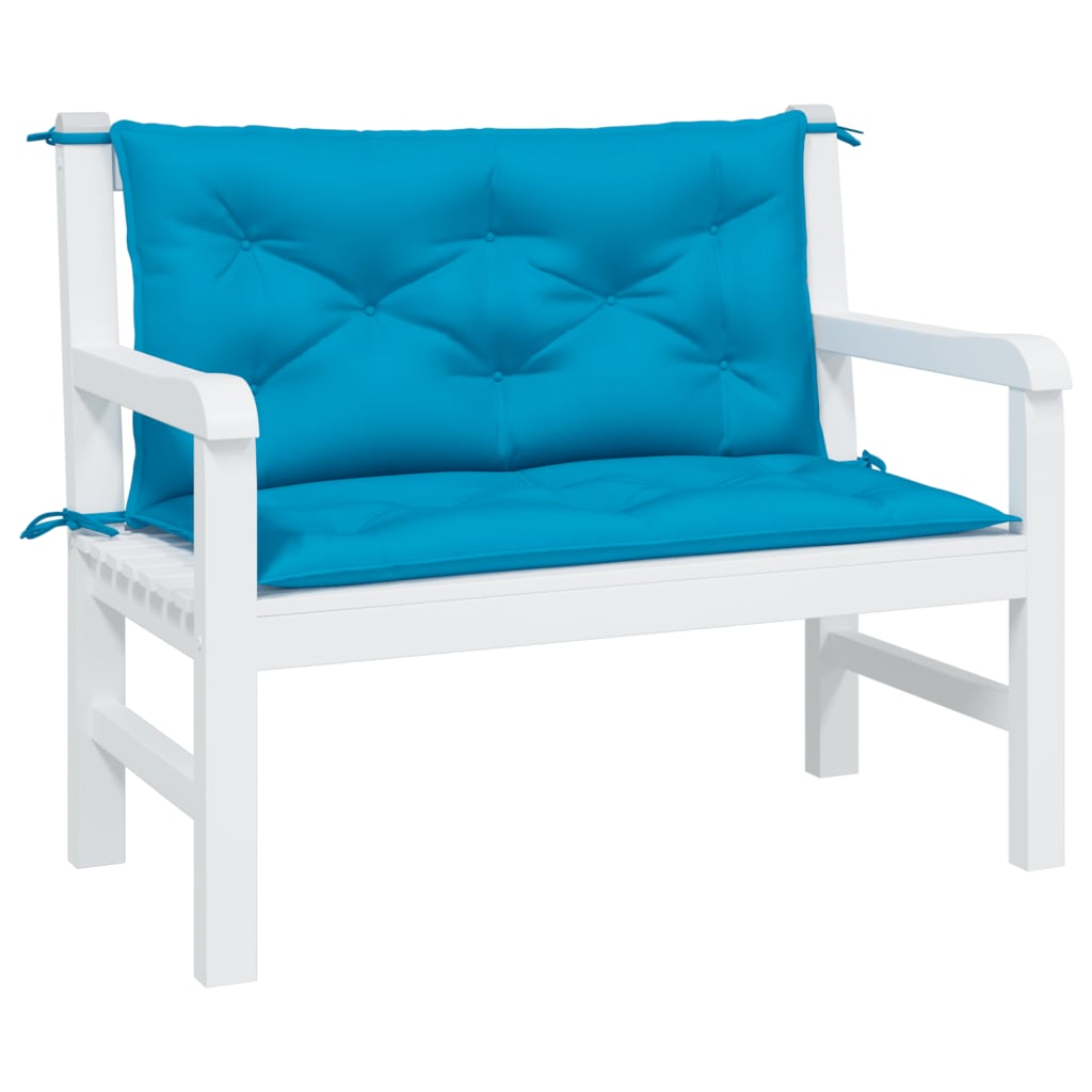 Cuscini per Panca 2 pz Azzurri 100x50x7cm in Tessuto Oxford | homemem39