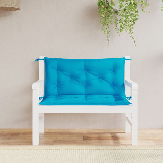 Cuscini per Panca 2 pz Azzurri 100x50x7cm in Tessuto Oxford | homemem39