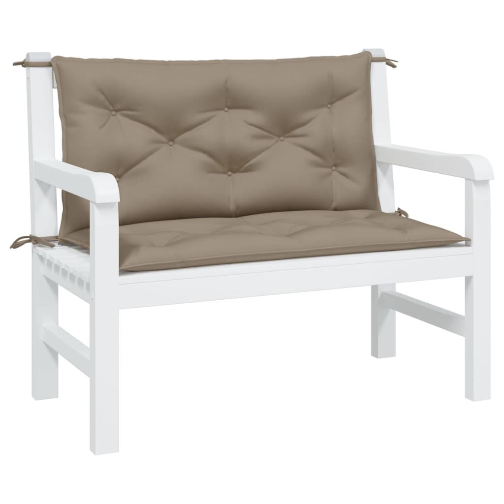 Cuscini Panca da Giardino 2pz Tortora 100x50x7cm Tessuto Oxford | homemem39