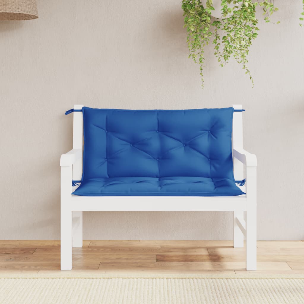 Cuscini Panca Giardino 2pz Blu Reale 100x50x7 cm Tessuto Oxford | homemem39