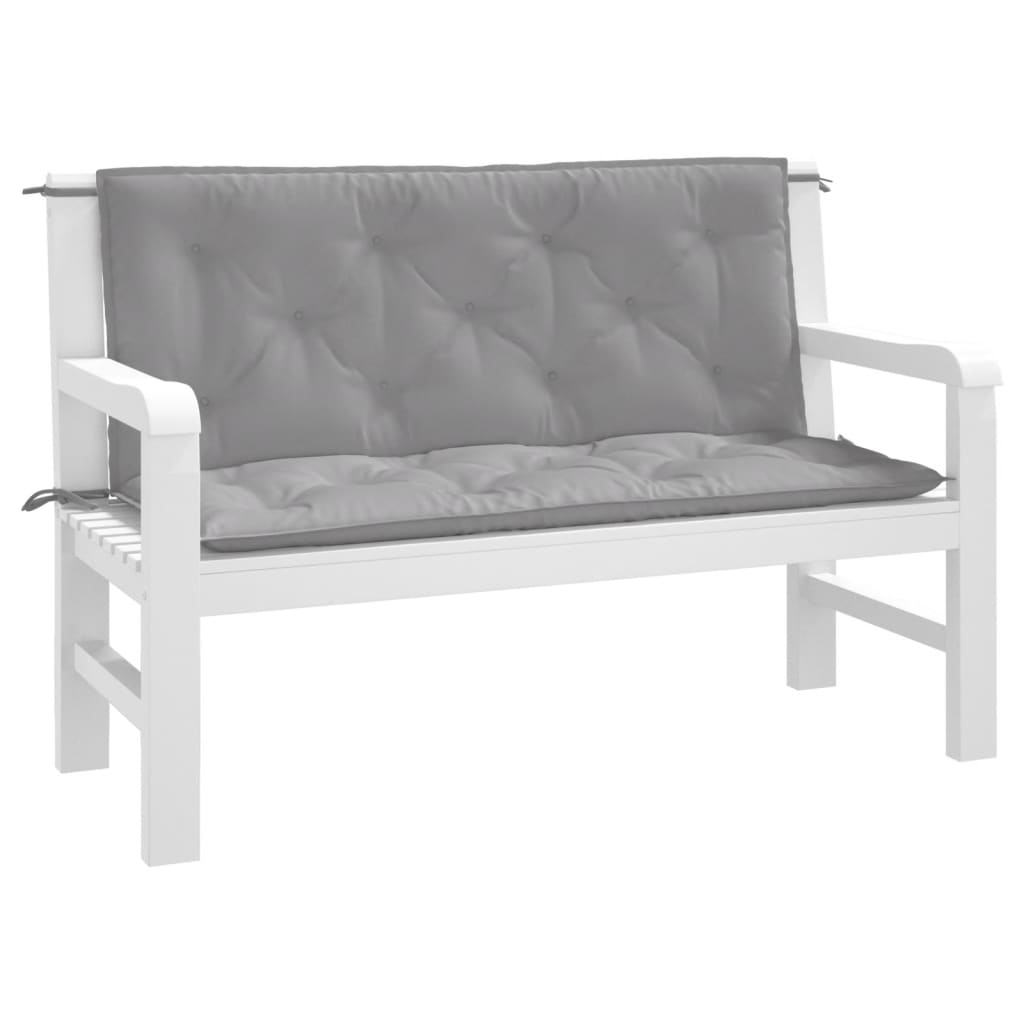 Cuscini Panca da Giardino 2pz Grigi 120x50x7 cm Tessuto Oxford | homemem39