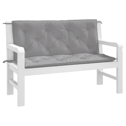 Cuscini Panca da Giardino 2pz Grigi 120x50x7 cm Tessuto Oxford | homemem39