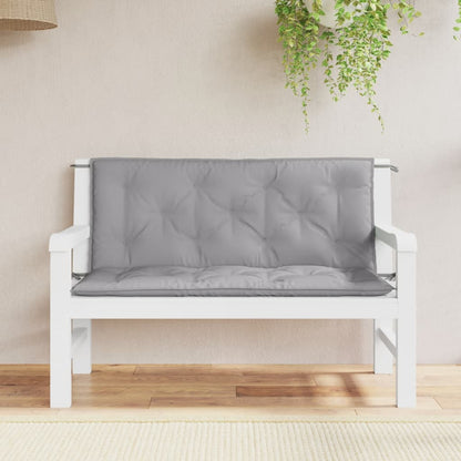 Cuscini Panca da Giardino 2pz Grigi 120x50x7 cm Tessuto Oxford | homemem39