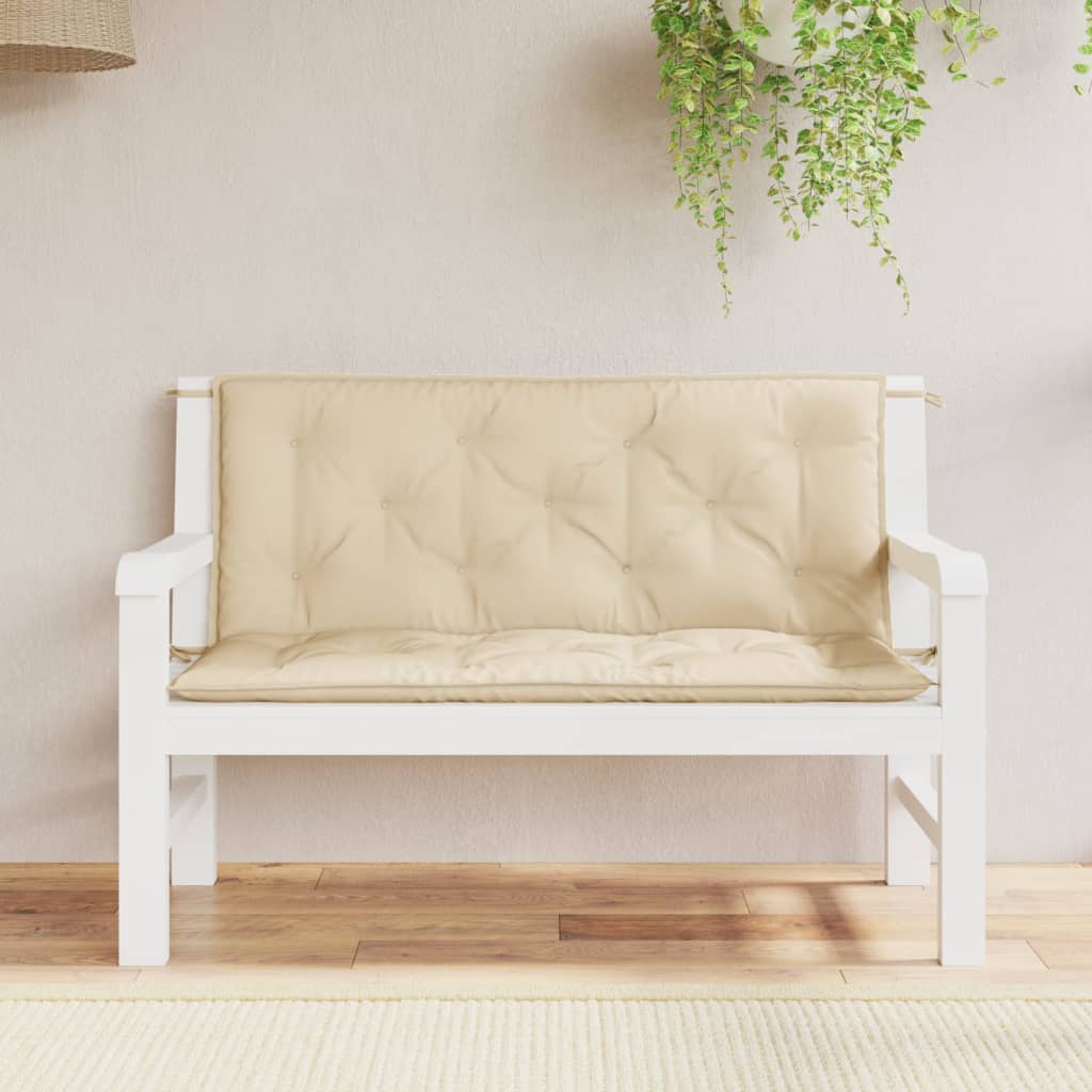 Cuscini Panca da Giardino 2pz Beige 120x50x7 cm Tessuto Oxford | homemem39