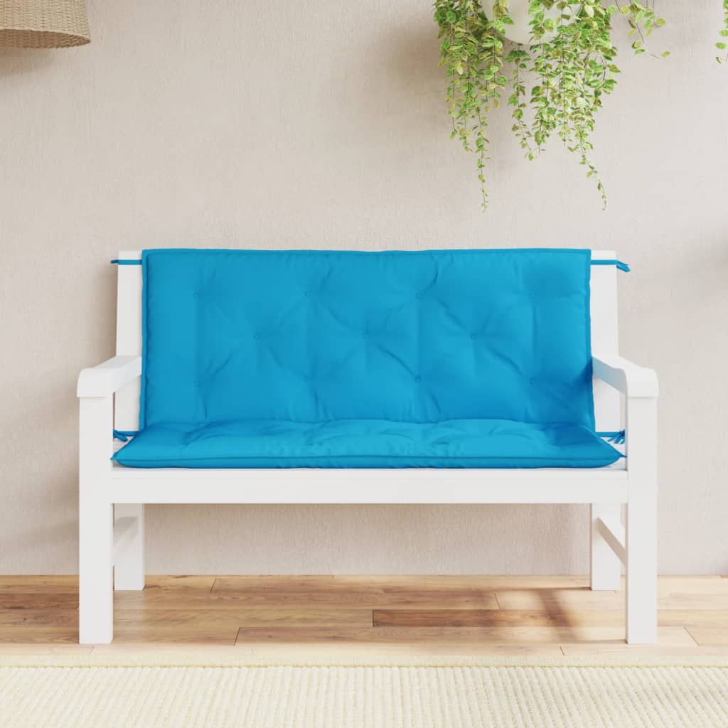 Cuscini per Panca 2 pz Azzurri 120x50x7cm in Tessuto Oxford | homemem39