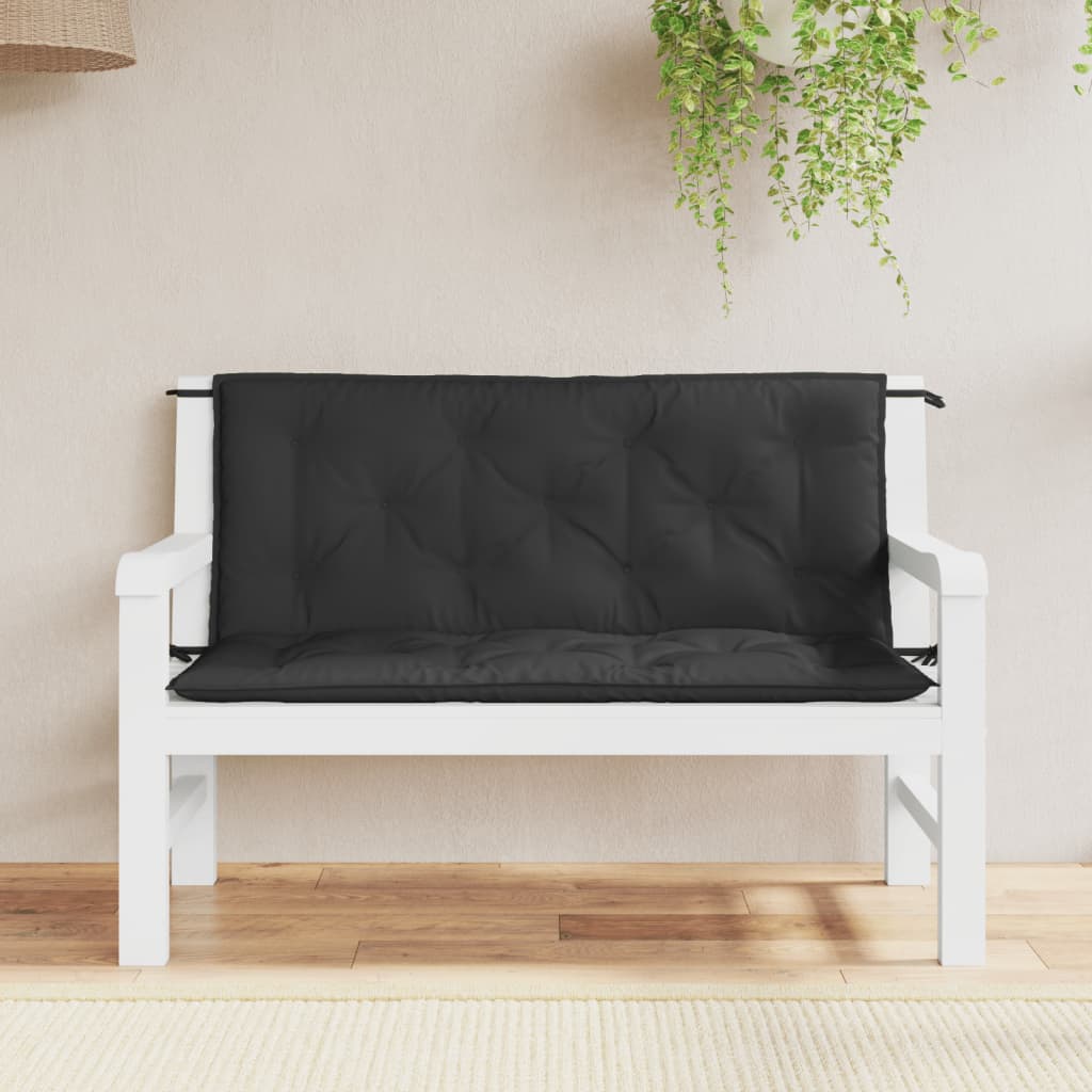 Cuscini per Panca 2 pz Neri 120x50x7 cm in Tessuto Oxford | homemem39