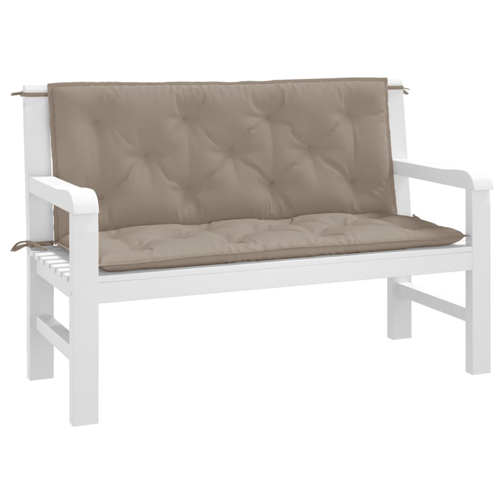 Cuscini per Panca 2 pz Tortora 120x50x7 cm in Tessuto Oxford | homemem39
