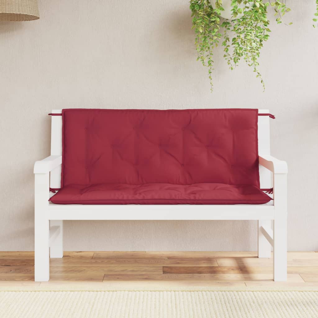 Cuscini per Panca 2 pz Rosso Vino 120x50x7 cm in Tessuto Oxford - homemem39