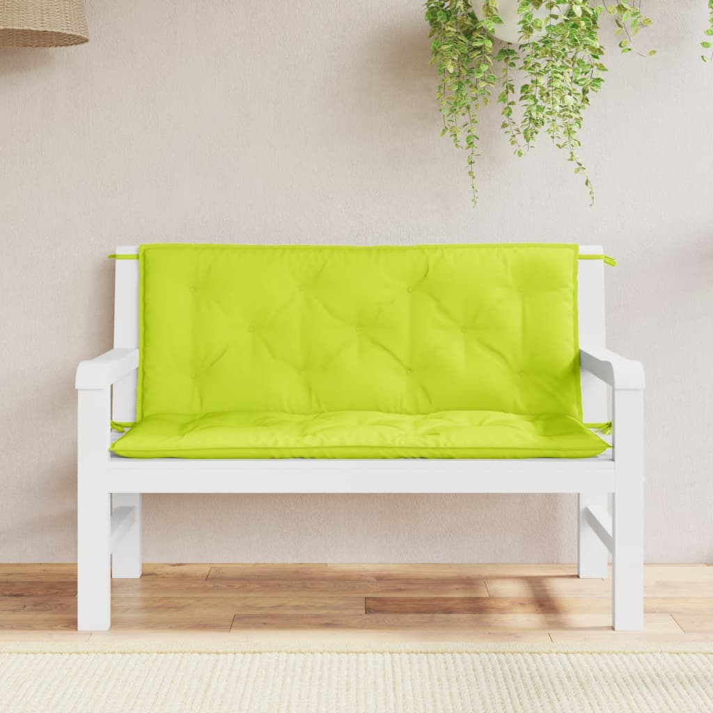Cuscini per Panca 2 pz Verde Intenso 120x50x7 cm Tessuto Oxford | homemem39