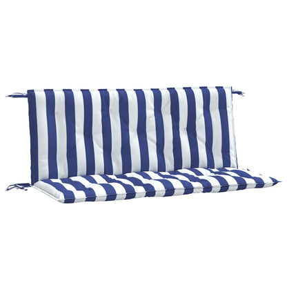 Cuscini Panca Giardino 2pz Righe Bianche Blu 120x50x7cm Tessuto - homemem39